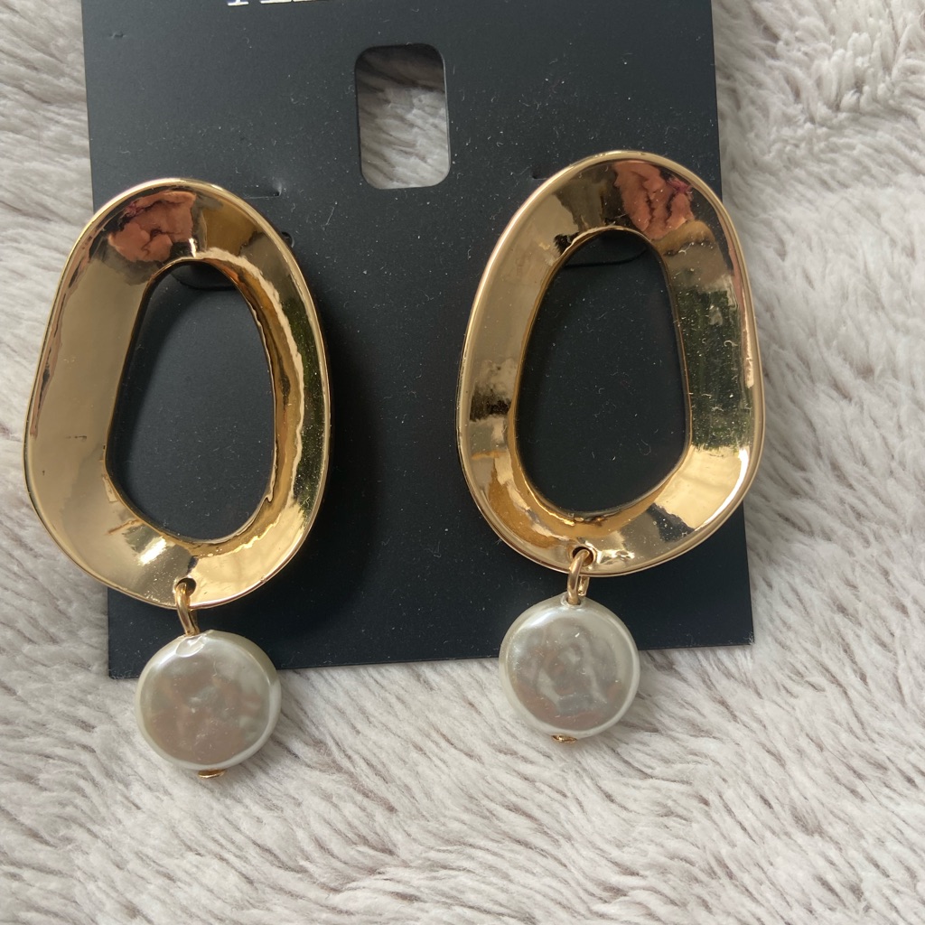 Gold Mother Of Pearl Earrings